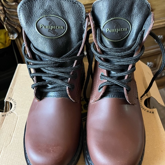 PUREPECHA Men's Leather Work Boot, With Or Without SteelToe 501 CarbonoNegra - Picture 5 of 10